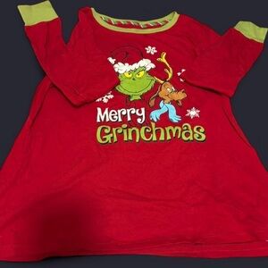 Dr.Seuss Red Grinch Christmas long sleeve shirt pajama shirt kids: M (8-10)